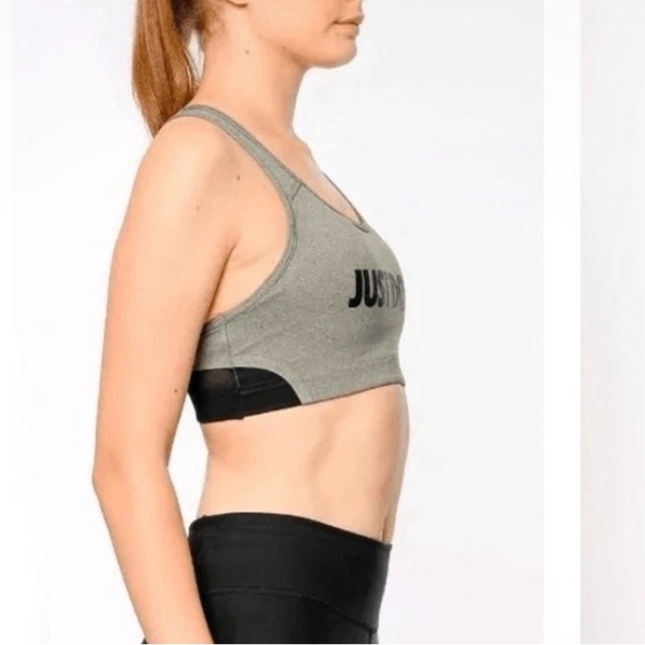Nike Dri-Fit Women's Charcoal JUST DO IT Sports Bra Size Small - Picture 3 of 8